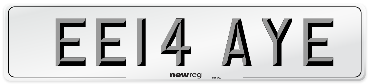 EE14 AYE Number Plate from New Reg